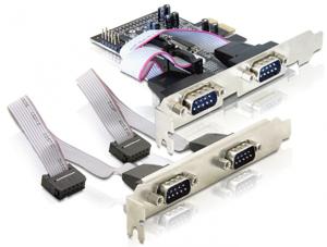 DeLOCK 4 x serial PCI Express card interfacekaart/-adapter