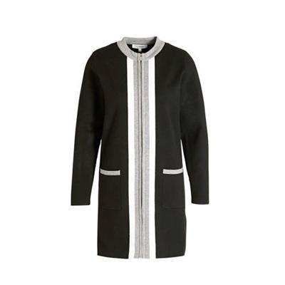 Morgan vest met contrastbies zwart/ grijs Morgan vest met contrastbies zwart/ grijs