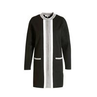 Morgan vest met contrastbies zwart/ grijs