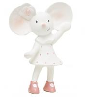 Meiya & Alvin knijp- en bijtknuffeltje Meiya de muis wit/roze 16 cm