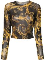 Versace Jeans Couture haut crop Watercolour Couture - Noir - thumbnail