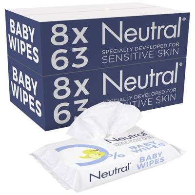 Neutral Neutral Baby Billendoekjes Parfumvrij - 16 x 63 - 1008 stuks