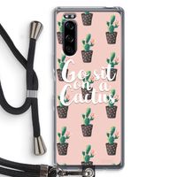 Cactus quote: Sony Xperia 5 Transparant Hoesje met koord - thumbnail