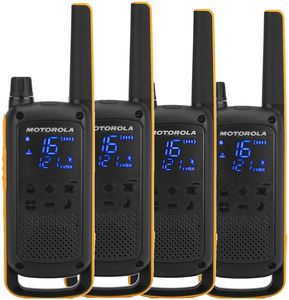 Motorola Talkabout T82 Extreme Quad Pack twee-weg radio 16 kanalen Zwart, Oranje