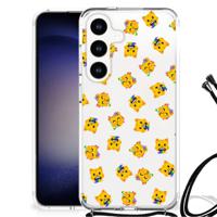 Doorzichtige Silicone Hoesje voor Samsung Galaxy S24 Katten Emojis - thumbnail