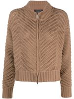 Fabiana Filippi cardigan en cachemire à fermeture zippée - Marron