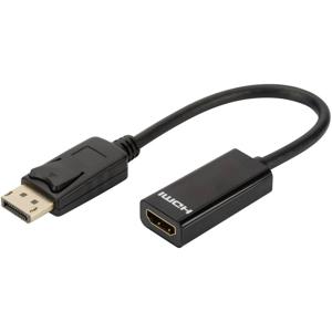 Digitus AK-340400-001-S DisplayPort / HDMI Adapter [1x DisplayPort stekker - 1x HDMI-bus] Zwart 15.00 cm