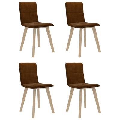 vidaXL Eetkamerstoelen 4 st stof bruin