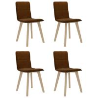 vidaXL Eetkamerstoelen 4 st stof bruin