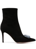 Gianvito Rossi bottines Jaipur 85 mm en daim - Noir - thumbnail