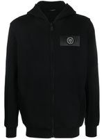 Plein Sport hoodie zippé à logo imprimé - Noir