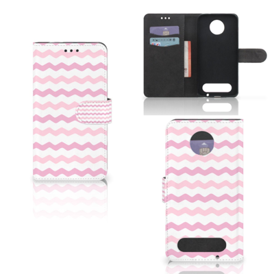 Motorola Moto Z2 Force Telefoon Hoesje Waves Roze Motorola Moto Z2 Force Telefoon Hoesje Waves Roze