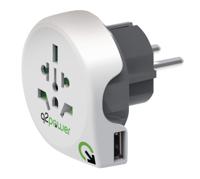 Q2 Power 1.100110 Reisadapter Wereld-naar-europa Usb Geaard - thumbnail