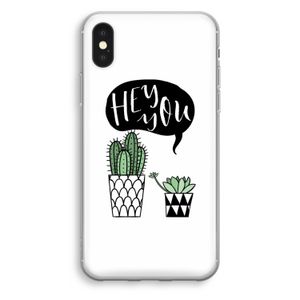 Hey you cactus: iPhone X Transparant Hoesje