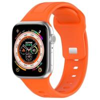 By Qubix - Square siliconen band - Oranje - Compatible met Apple Watch 44mm / 45mm / 46mm / 49mm - Compatible Apple watch bandjes