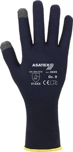 Asatex Smartphone fijn gebreide handschoen | maat 7 donkerblauw | Drager: Katoen, elastan | EN 388 PSA-categorie II | 12 stuks - 3655/7 3655/7