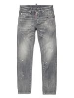 DSQUARED2 KIDS jean droit à effet taches de peinture - Gris