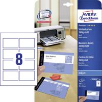 Avery-Zweckform C32015-25 Bedrukbare visitekaarten, gladde kant 85 x 54 mm Wit 200 stuk(s) Papierformaat: DIN A4 - thumbnail