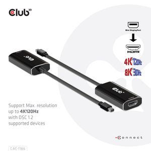 club3D AV Adapter Adapter MiniDisplayPort - HDMI [HDMI - Mini-displayport] 3840 x 2160 Pixel