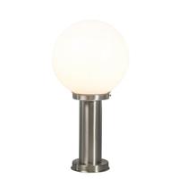QAZQA - Modern Smart buitenlamp paal Staal | Zilver RVS 50 cm incl. Wifi A60 - Sfera | Dimmer | Dimbaar | Buitenverlichting - Roestvrij staal (RVS) Langwerpig - E27 Geschikt voor LED - Max. 1 x 7 Watt