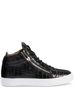 Giuseppe Zanotti baskets Krissà effet peau de crocodile - Noir