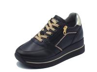 NeroGiardini I411555D Handschoen, zwart, sneakers voor dames, van leer, wighak, medium, Zwart, 40 EU