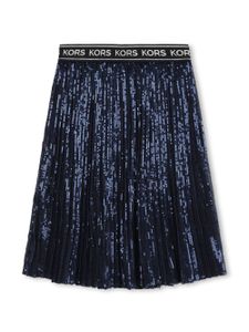 Michael Kors Kids jupe brodée de sequins à bande logo - Bleu