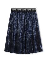 Michael Kors Kids jupe brodée de sequins à bande logo - Bleu