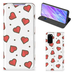 Samsung Galaxy S20 Hoesje met Magneet Hearts