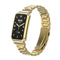By Qubix - Metalen schakelband met case - Goud - Xiaomi Smart band 7 Pro