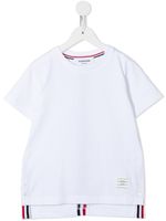 Thom Browne Kids t-shirt à bandes rayées - Blanc