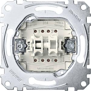 Merten MEG3155-0000 elektrische schakelaar Drukknopschakelaar 1P Metallic