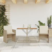 3-delige Bistroset met kussens poly rattan beige - thumbnail