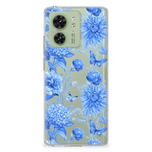 TPU Case voor Motorola Edge 40 Flowers Blue