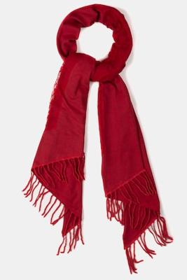 Ulla Popken Sjaal, kantrand, franjes, jersey - Grote Maten