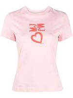 MOSCHINO JEANS t-shirt en coton à imprimé cœur - Rose