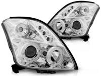 Tuning-Tec Koplampen dual halo rims SUZUKI SWIFT 05 05-10 ANGEL EYES CHROOM