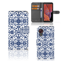 Samsung Galaxy Xcover 5 Hoesje Flower Blue - thumbnail