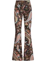 ETRO pantalon évasé à motif cachemire - Noir