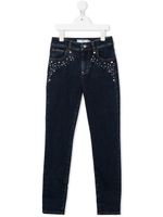 Philipp Plein Junior jean slim à taille mi-haute - Bleu