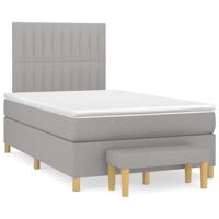 vidaXL Boxspring met matras stof lichtgrijs 120x190 cm