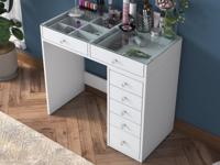 Make-up tafel JESSIE 7 lades wit - thumbnail