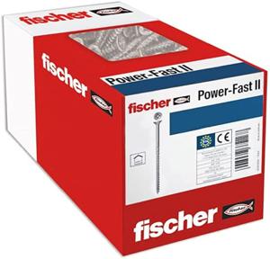 Fischer Power-Fast II 670225 Spaanplaatschroef 4 mm 50 mm Kruiskop Pozidriv Staal Galvanisch verzinkt 75 stuk(s)