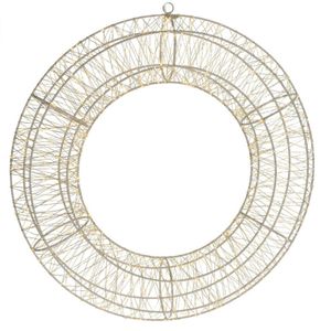 Metalen krans/verlichte decoratie ring met warm wit licht 58 cm