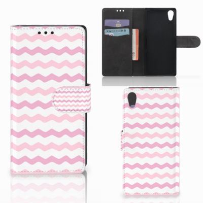Sony Xperia XA1 Telefoon Hoesje Waves Roze Sony Xperia XA1 Telefoon Hoesje Waves Roze