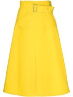 Jil Sander jupe mi-longue ceinturée en laine - Jaune