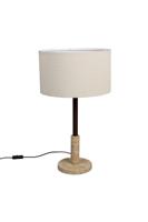 Dutchbone Tafellamp Jackson Travertin en hout, 61cm hoog - Bruin - thumbnail