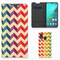 Samsung Galaxy A40 Hoesje met Magneet Zigzag Multi Color - thumbnail