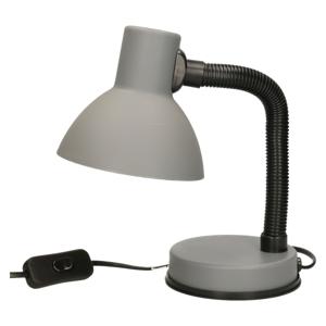 Gerimport Bureaulamp - grijs - metaal/kunststof - verstelbaar - 16 x 12 x 30 cm