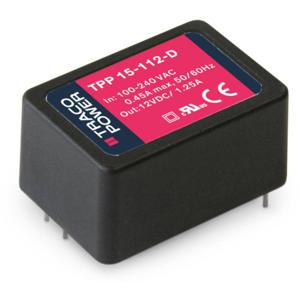 TracoPower TPP 15-112-D Schakelnetvoedingsmodule 1.25 A 15 W 12 V/DC 1 stuk(s)